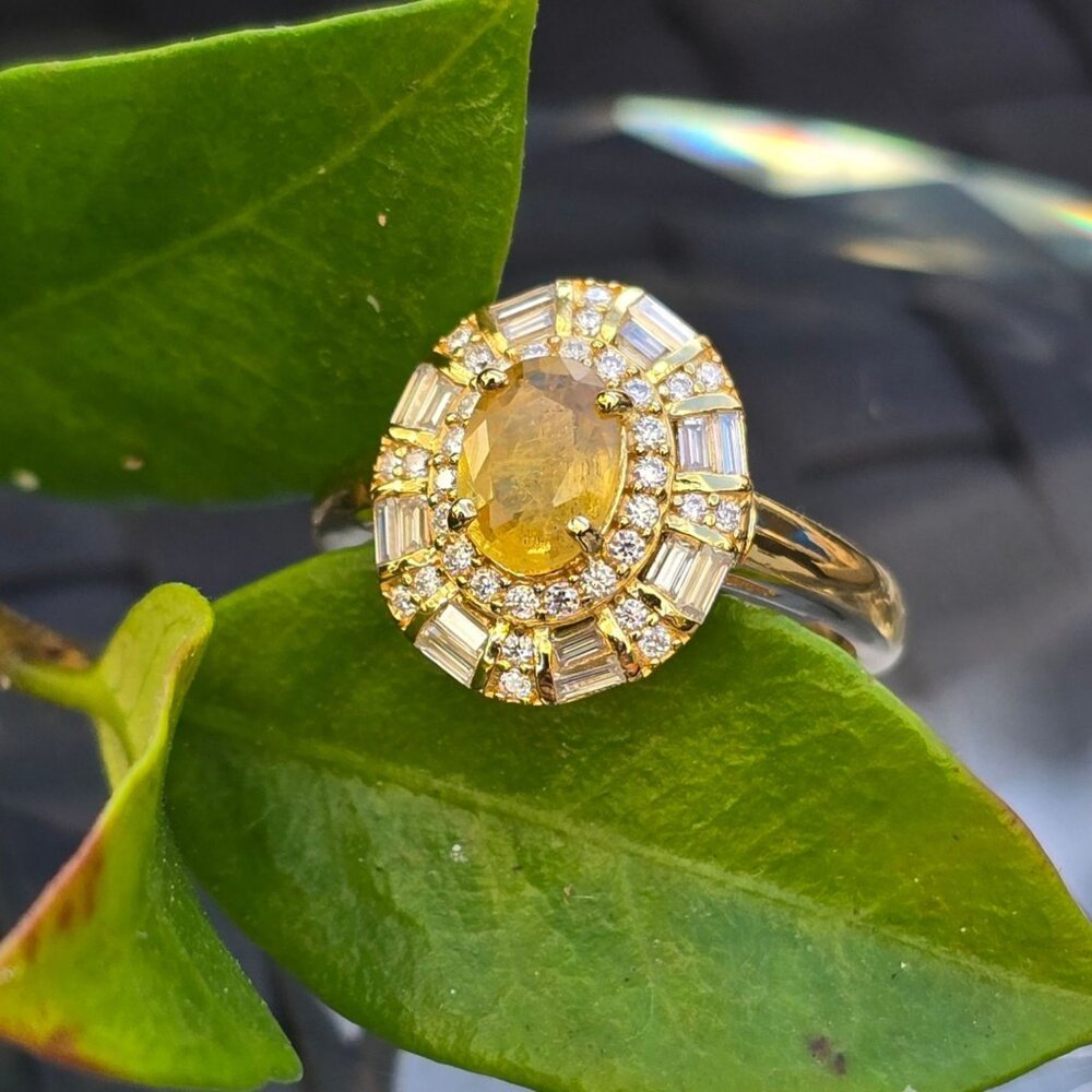 Artisan Yellow and Gold Halo Ring